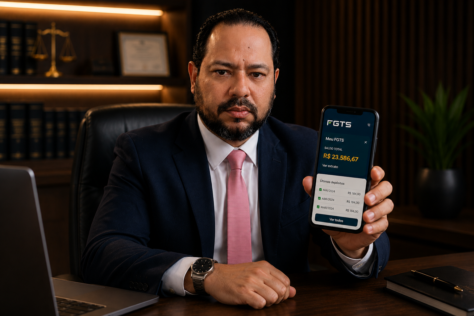 Dr. Saulo Coutinho apresentando o aplicativo do FGTS
